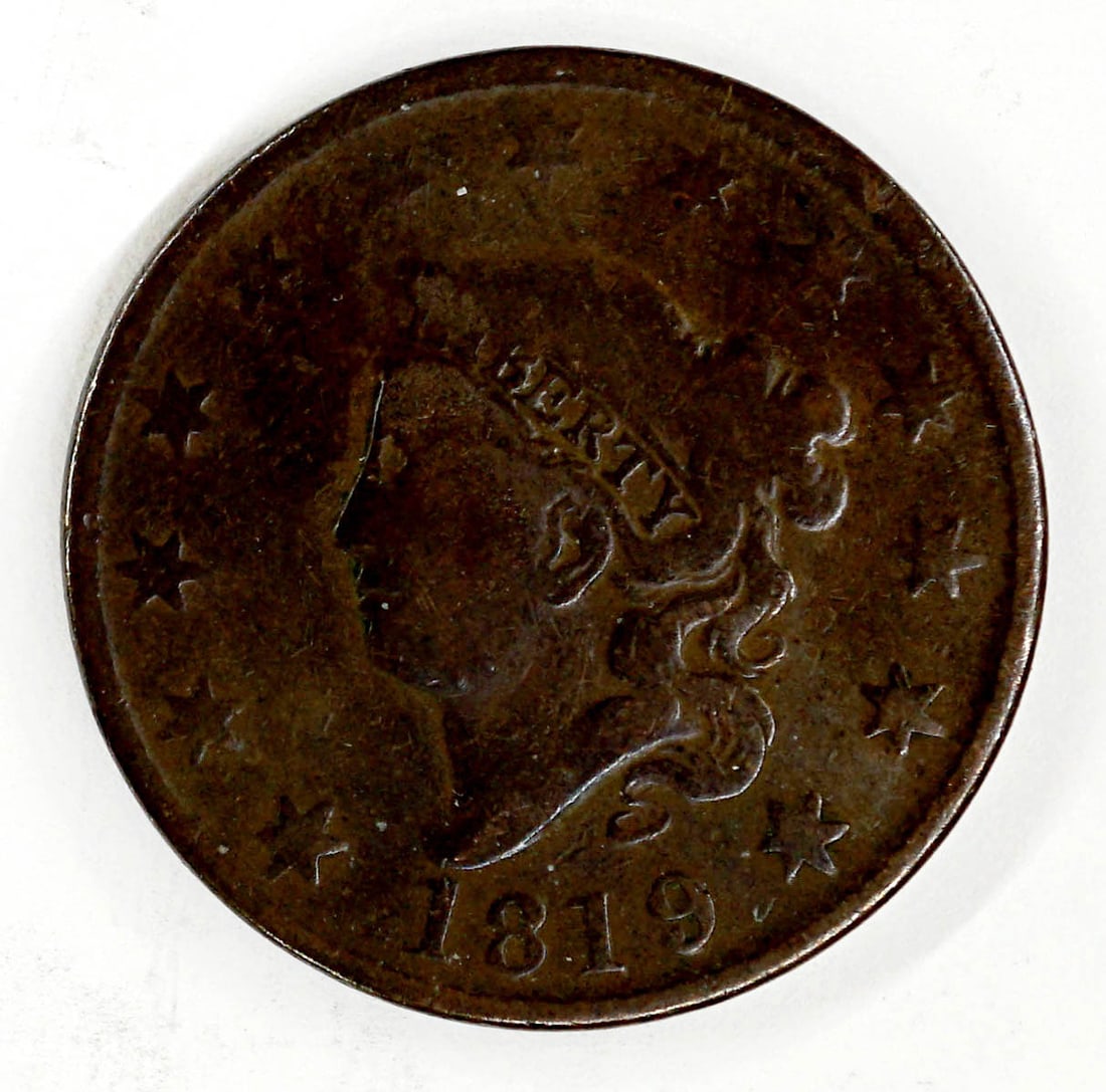 1819 Large Date Liberty Head Large Cent U.S. (1 of 2)
