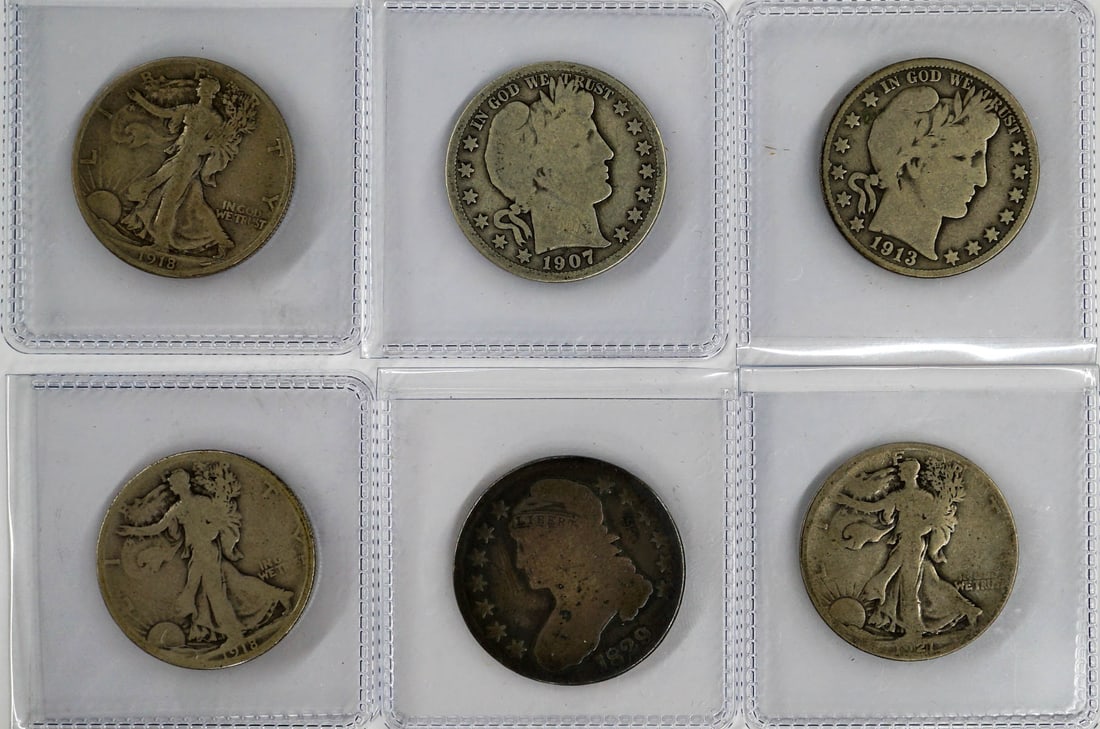 (6) U.S. Silver Half Dollars (1 of 2)