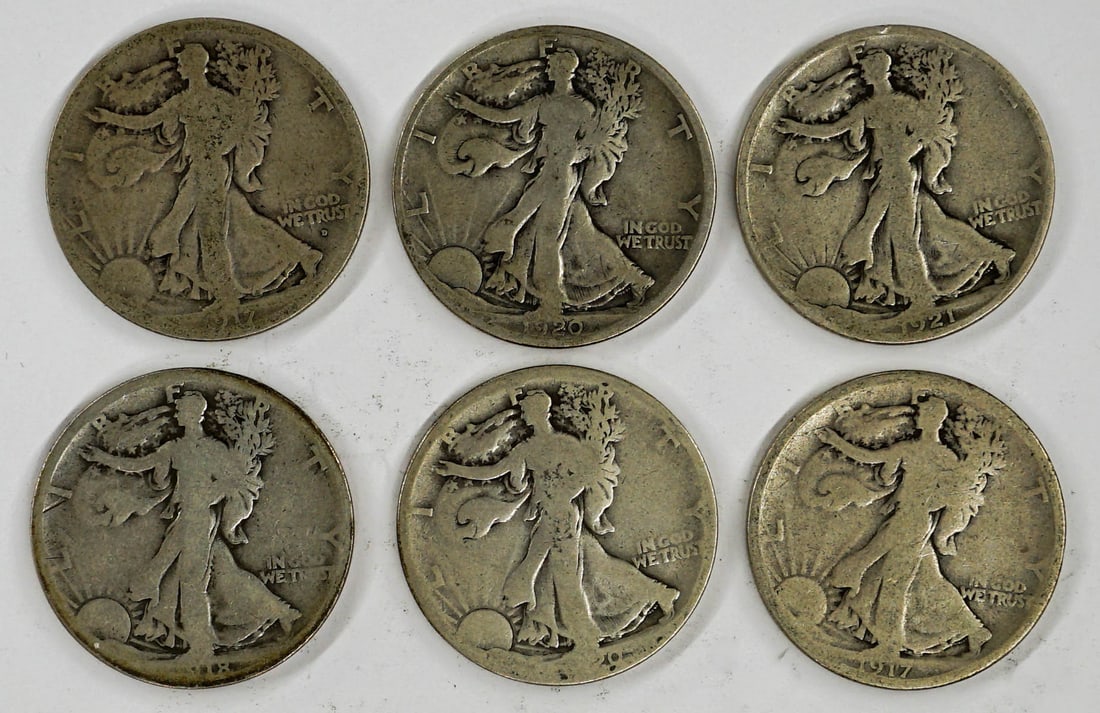 (6) Walking Liberty U.S. Silver Half Dollars (1 of 2)