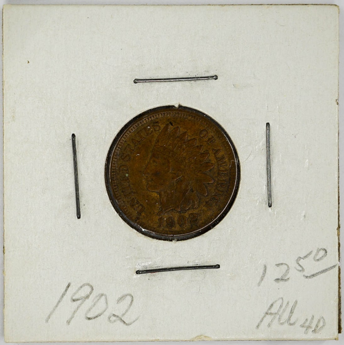 1902 Indian Head Cent 4 Diamonds (1 of 2)