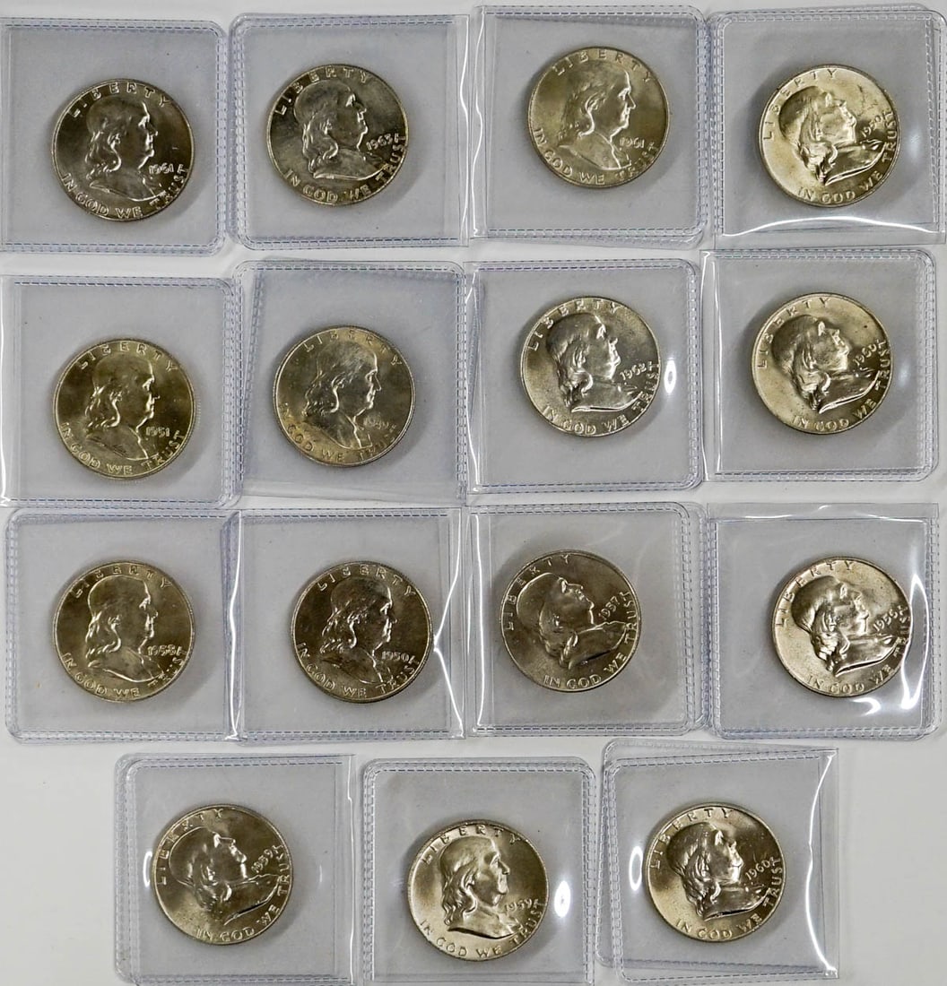 (15) U.S. Silver Franklin Half Dollars UNC (1 of 1)