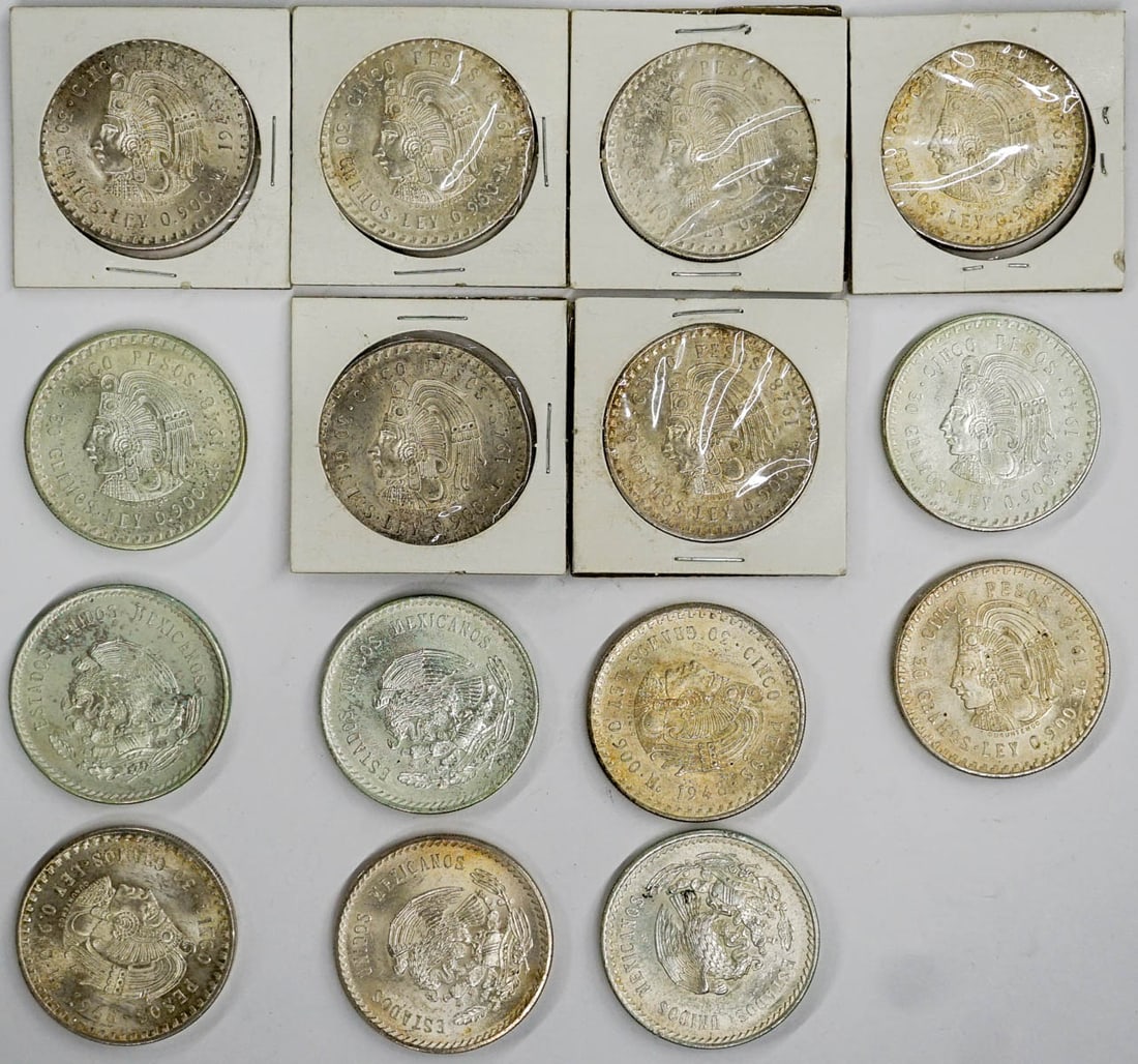 (15) Mexico Five Pesos Silver Coins 30 Grams .900 (1 of 2)