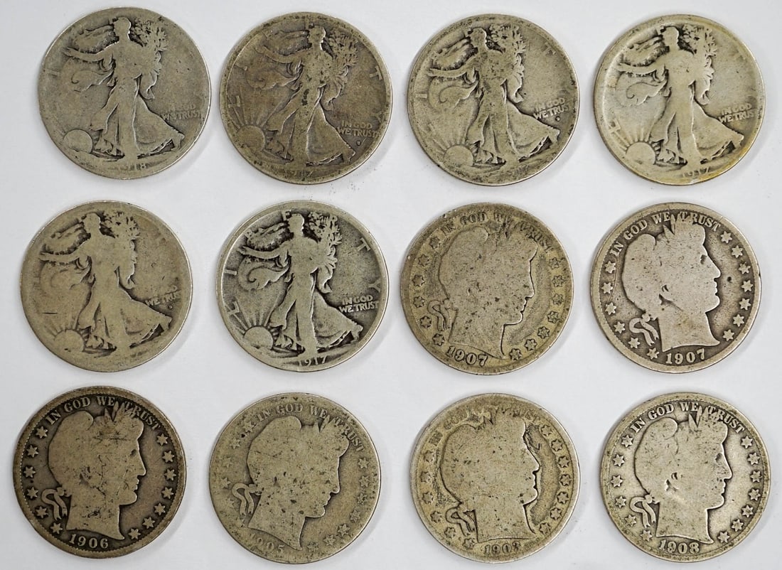 (12) Key Date Antique U.S. Walking Liberty Halves (1 of 2)