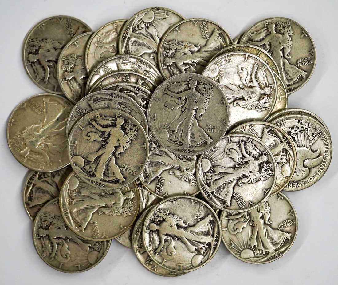 (34) U.S. Walking Liberty Silver Half Dollars (1 of 1)