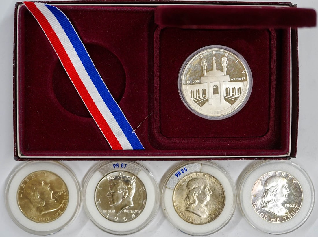 (4) US proof Half Dollars, 1984 Olympic 90% (1 of 2)