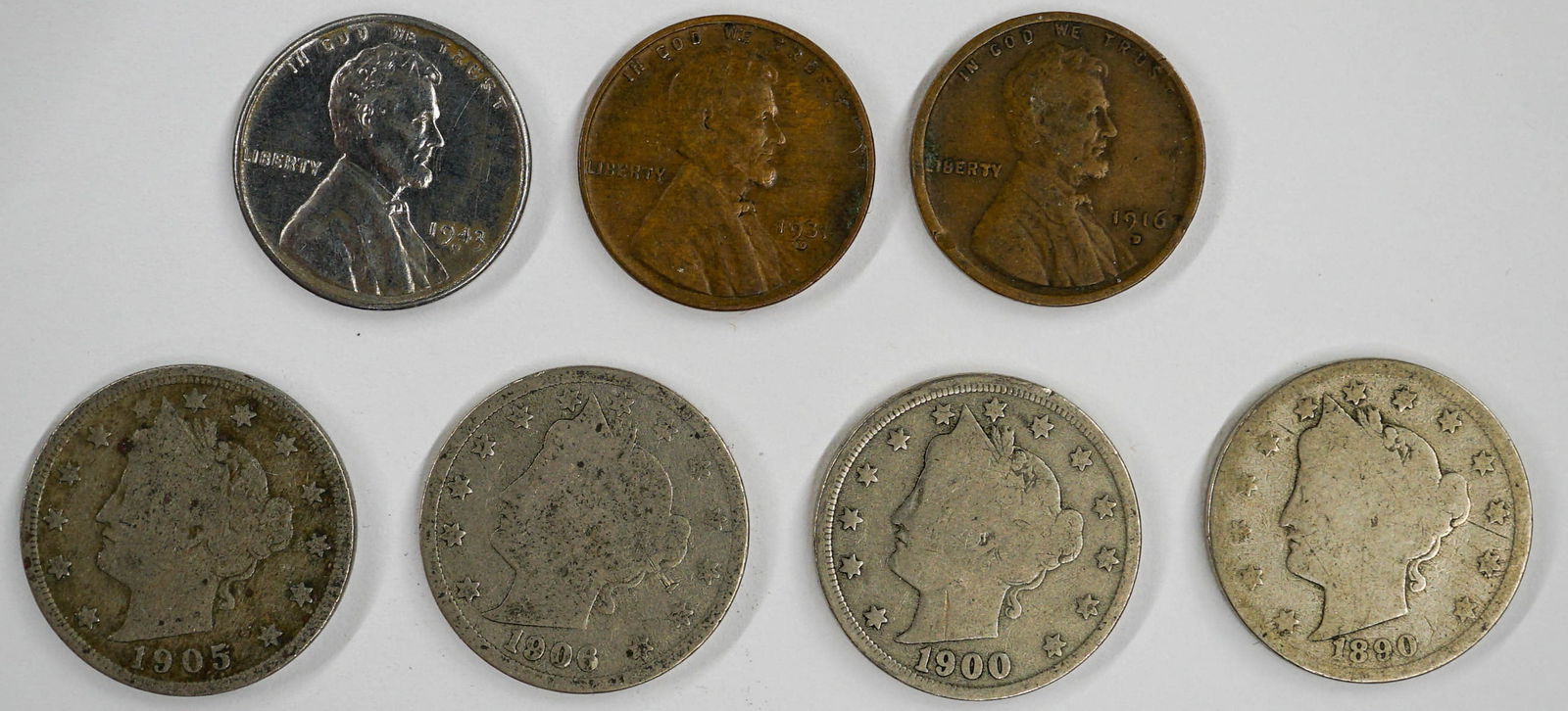 U.S. Small Cents & Nickels (7 pcs) (1 of 2)