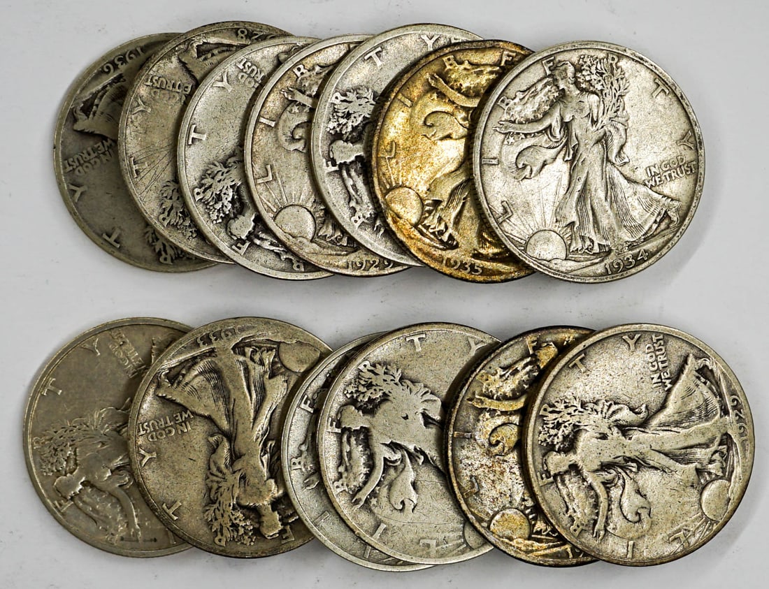 Walking Liberty U.S. Silver Half Dollars (13) (1 of 1)