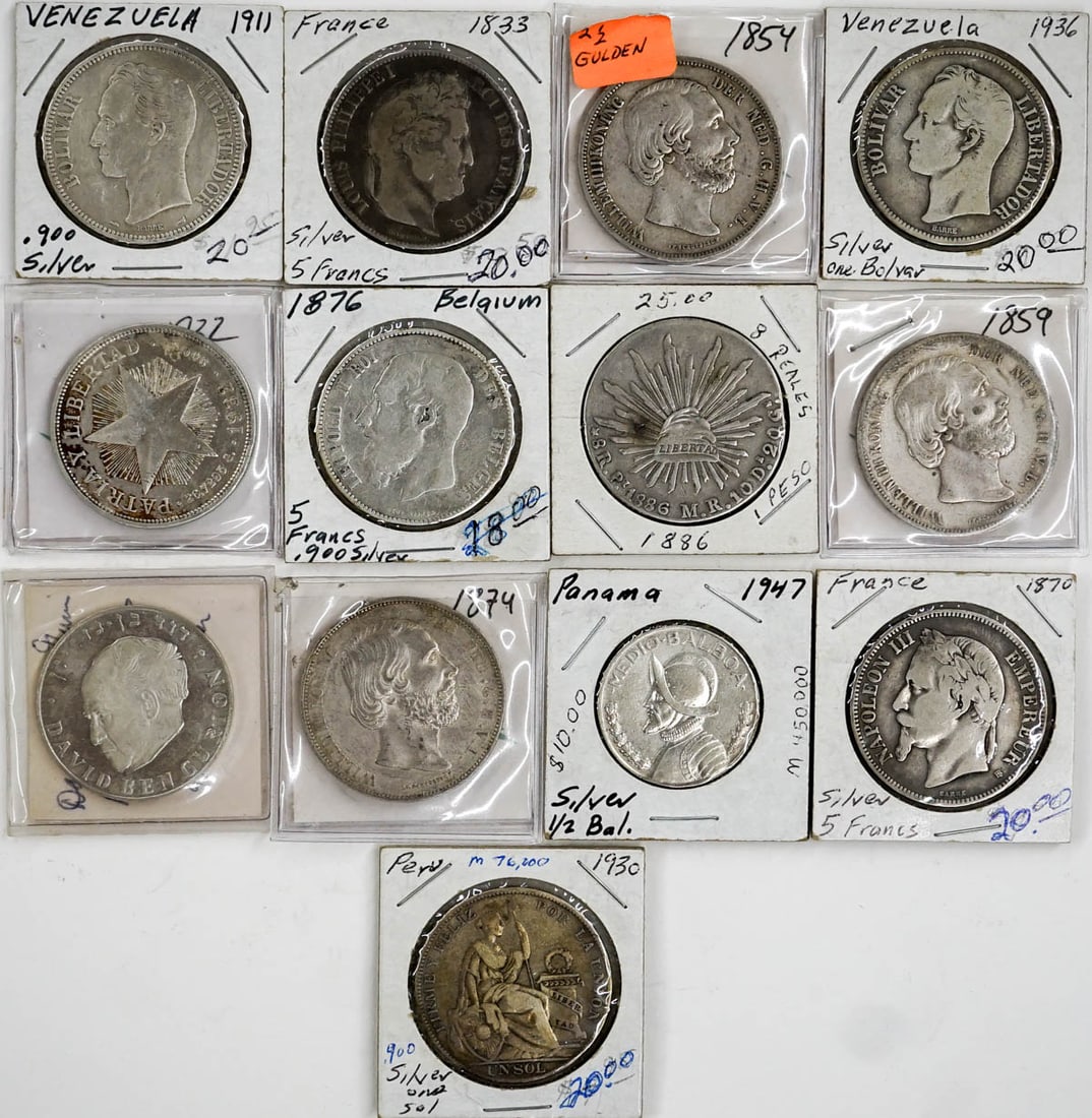 Foreign Silver Vintage Coins (13 pcs) (1 of 1)