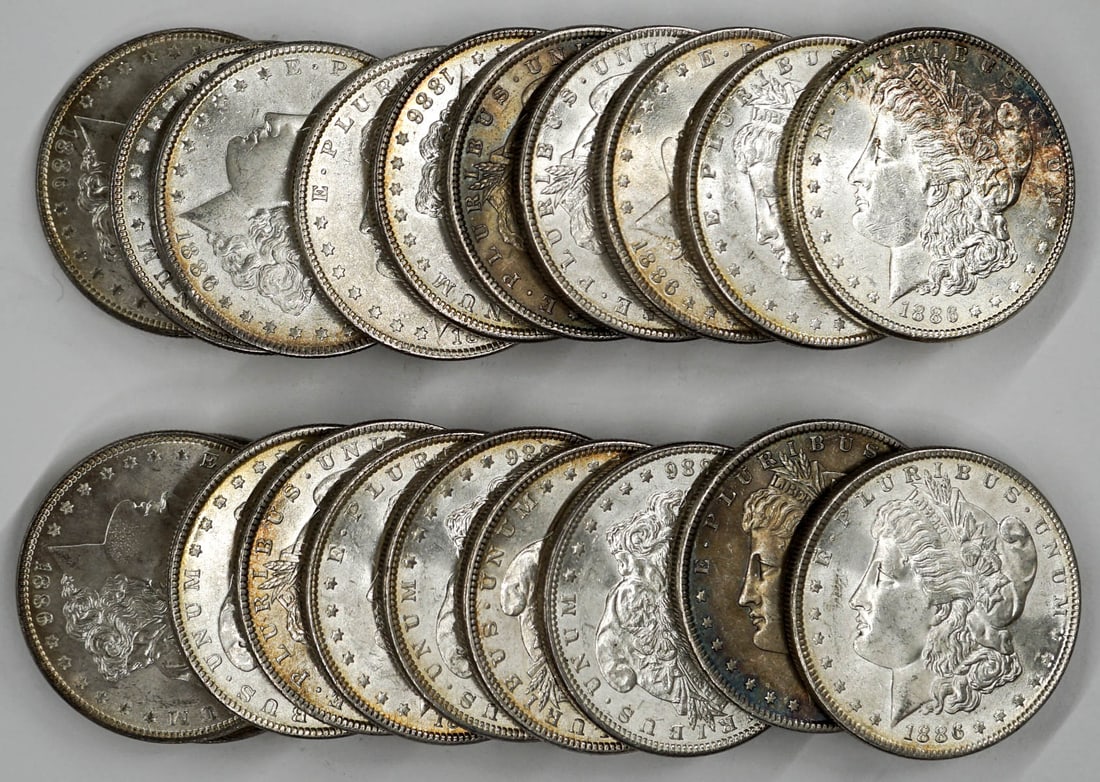 (20) 1886 U.S. Morgan Silver Dollars (1 of 3)