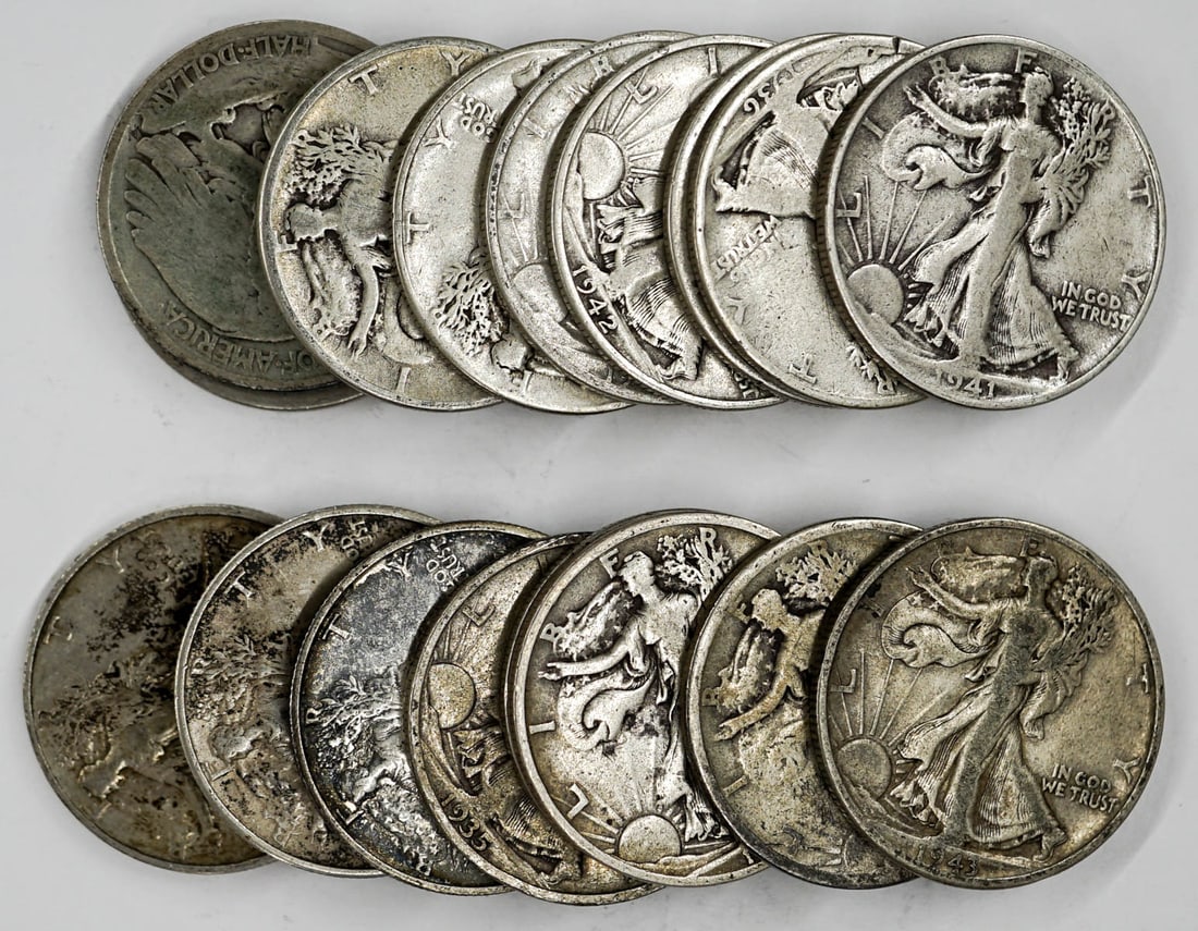 (17) U.S. Walking Liberty Silver Half Dollars (1 of 1)