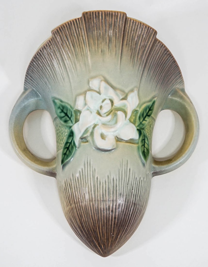 Roseville Art Deco Pottery Wall Pocket [Gardenia] (1 of 6)