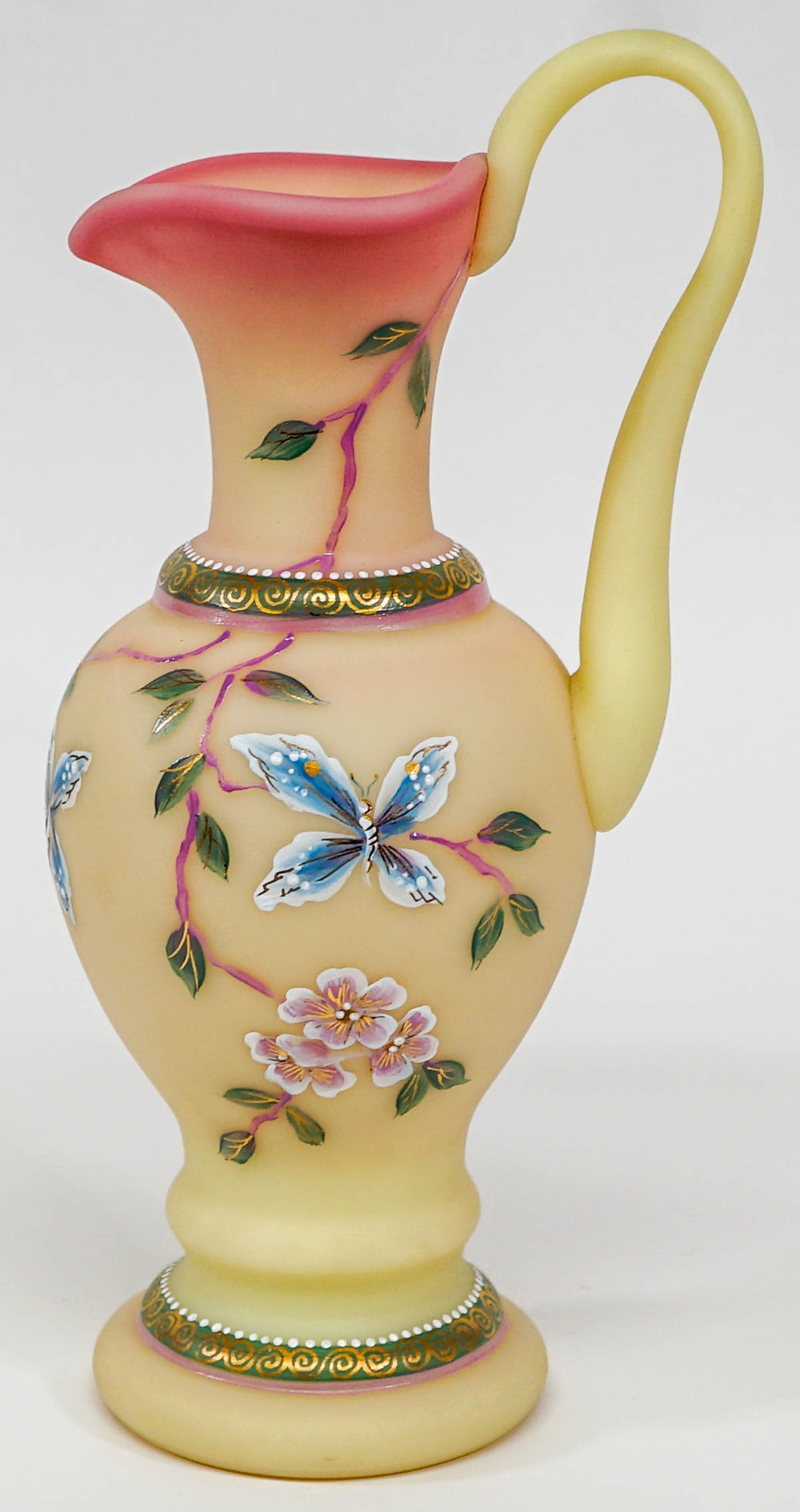 Fenton Hand Painted Pitcher LTD 139/790 (1 of 7)