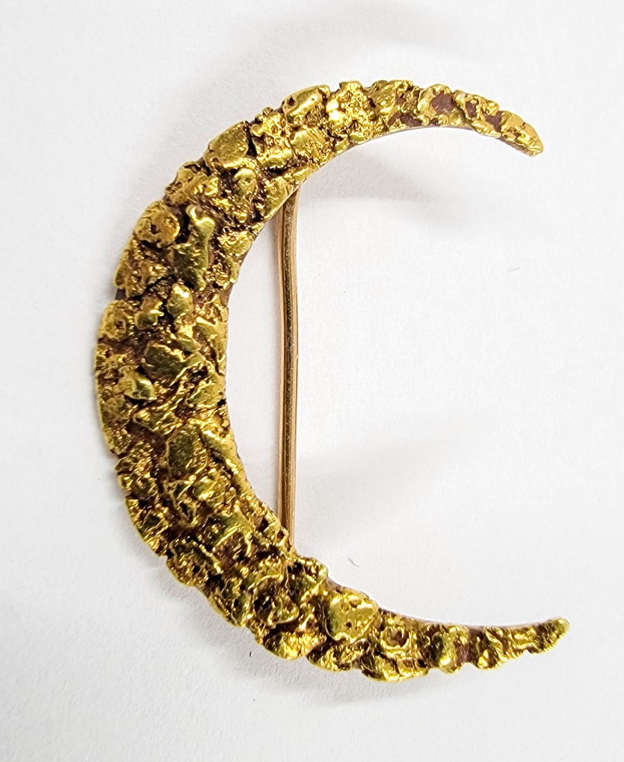 Nome, Alaska 14k/Gold Nugget Moon Pin (1 of 2)