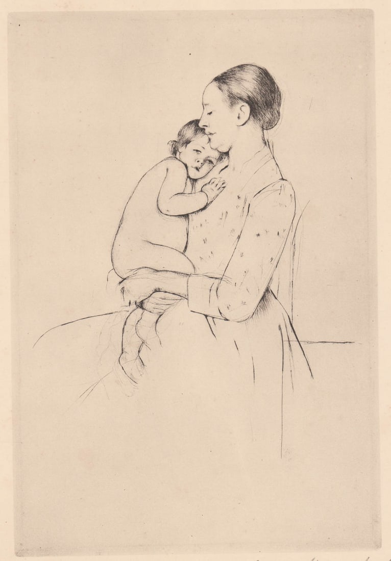 Reproduction Mary Cassatt Print [Mother and Baby] (1 of 4)