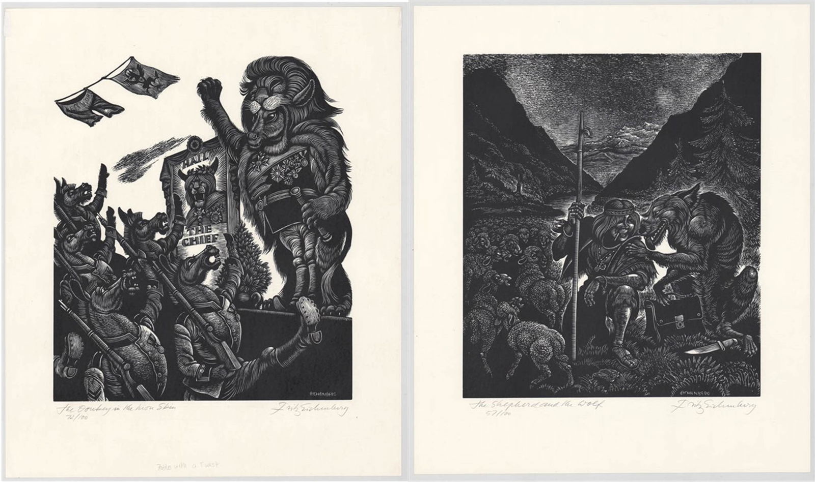 Fritz Eichenberg (2) Fables with a Twist S/N (1 of 11)