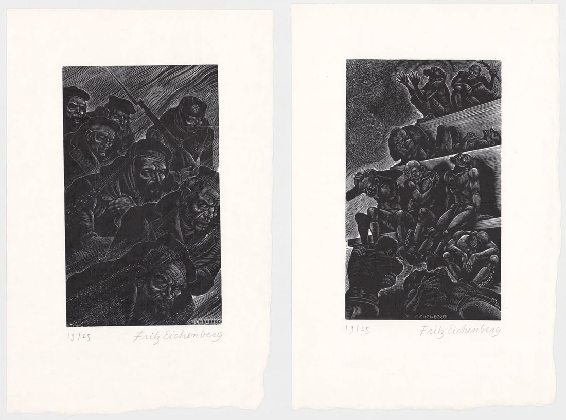 Fritz Eichenberg (2) S/N Wood Engravings (1 of 9)