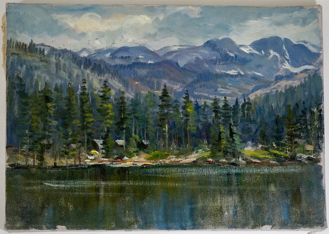 Frederick Kress Oil On Canvas [Fallen Leaf Camp] (1 of 2)