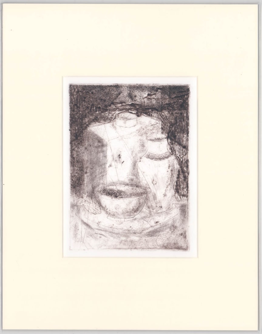 Works on Paper (14) [People, Buildings, Nudes]: Fourteen (14) assorted works on paper. Artists include: Randal Hollenhorst and others. Each measures 11 in. x 14 in. matted or shrink wrapped to paper board. Lot measures approximately 11 in. x 14 in.