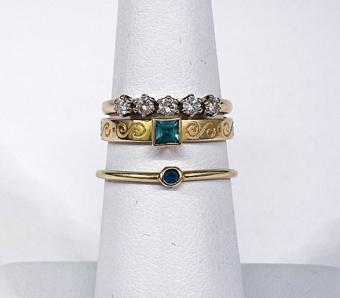 Three Lady's Gold Rings 14k (1 of 6)