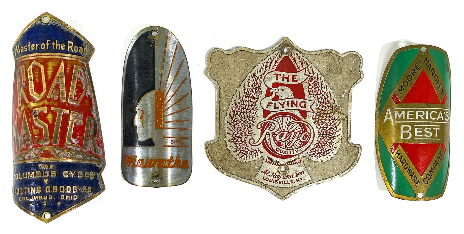 Four Vintage Bicycle Head Badges (1 of 2)