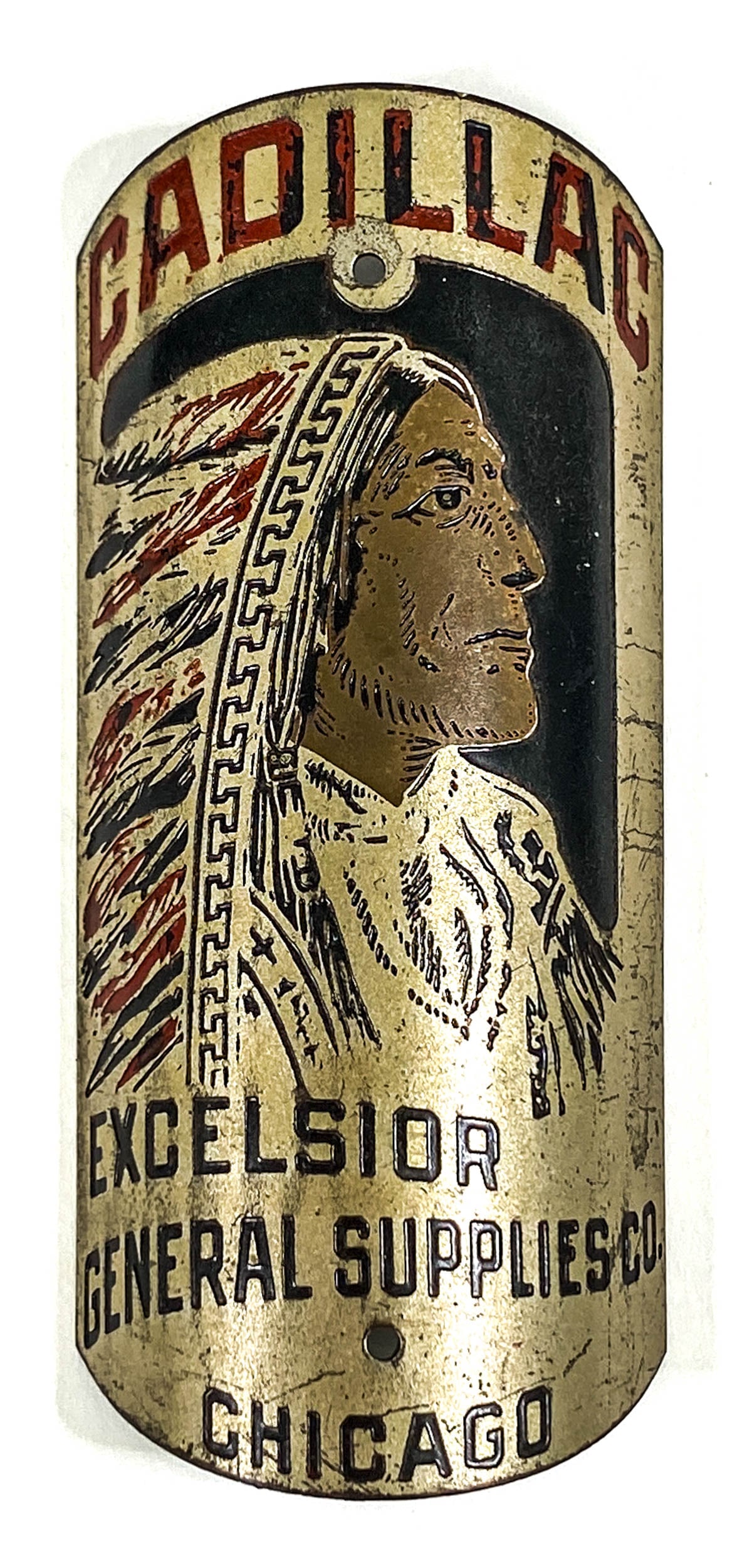 Cadillac Excelsior Vintage Bicycle Head Badge (1 of 2)