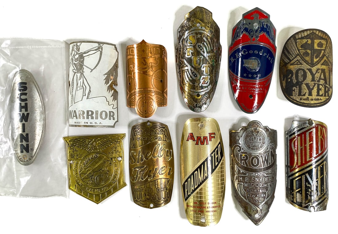 Eleven Vintage Bicycle Head Badges (1 of 2)