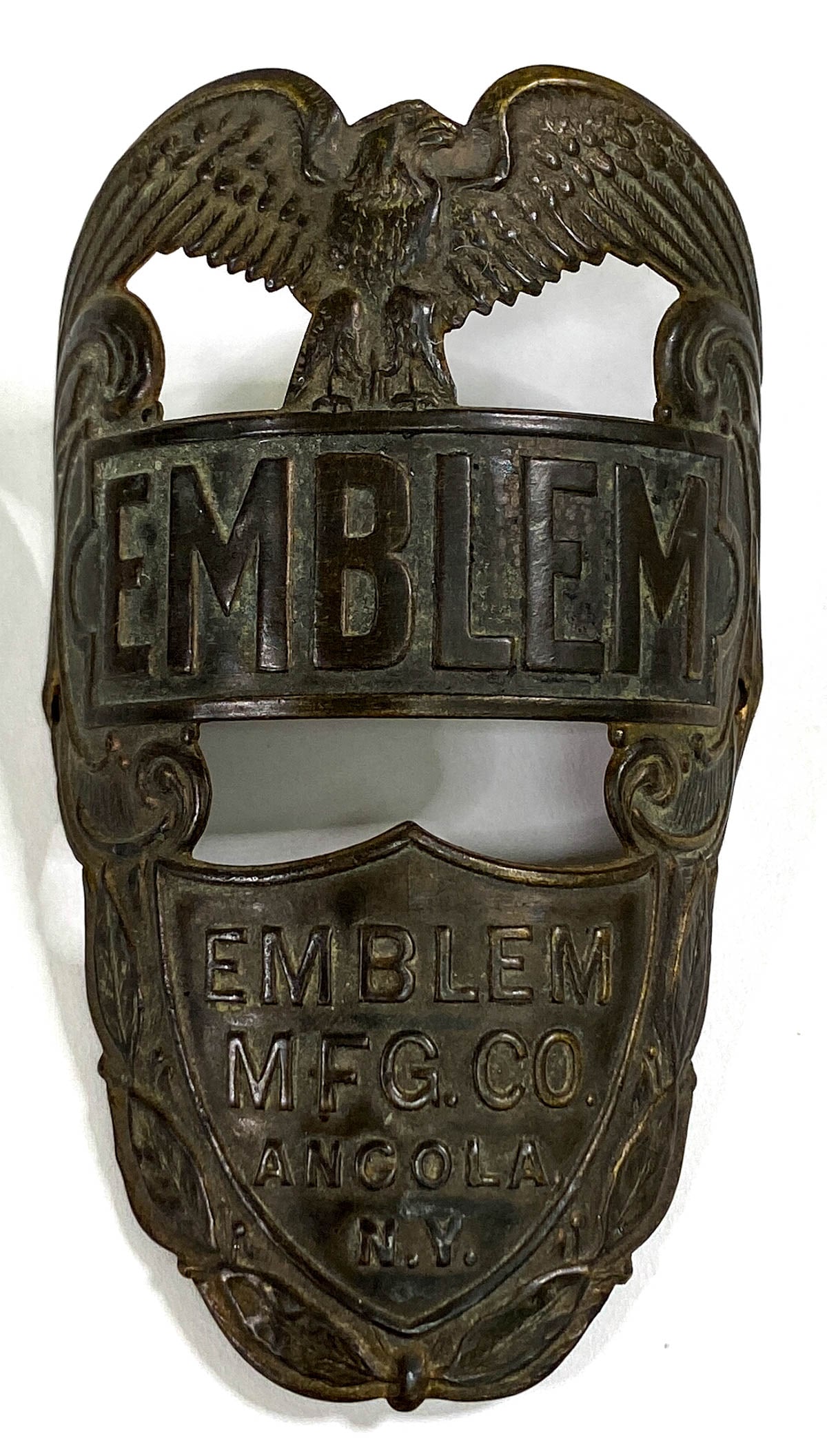1899 Emblem Bicycle Co. Angola, N.Y. Head Badge (1 of 2)