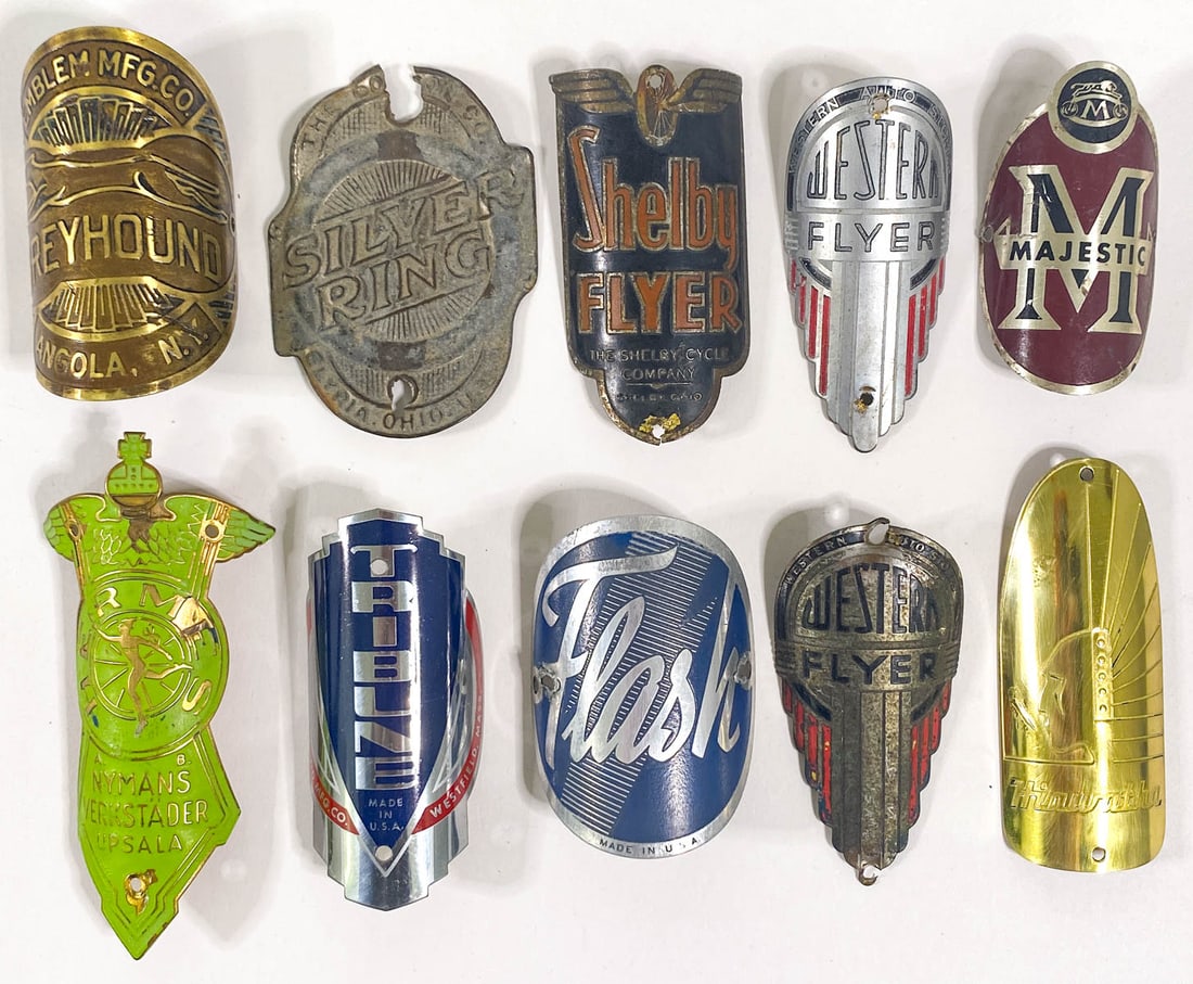 (10) Vintage Bicycle Head Badges (1 of 2)