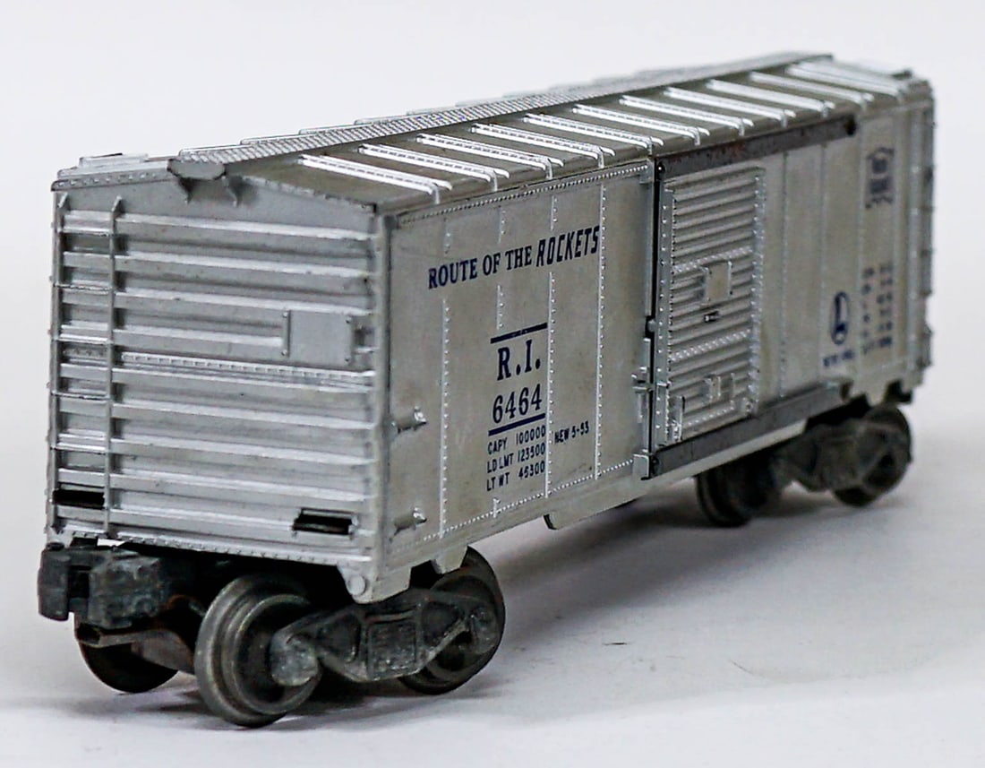Lionel Rock Island 6464 (1953) Box Car: Lionel Rock Island 6464 (1953) Box Car. These trains are from a private collection and are untested. If lot is absent of a condition report one may be requested via email. Condition report is provided