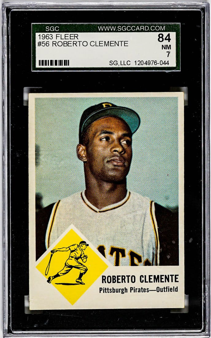 Roberto Clemente 1963 Fleer #56 SGC 7 NM 84 (1 of 2)