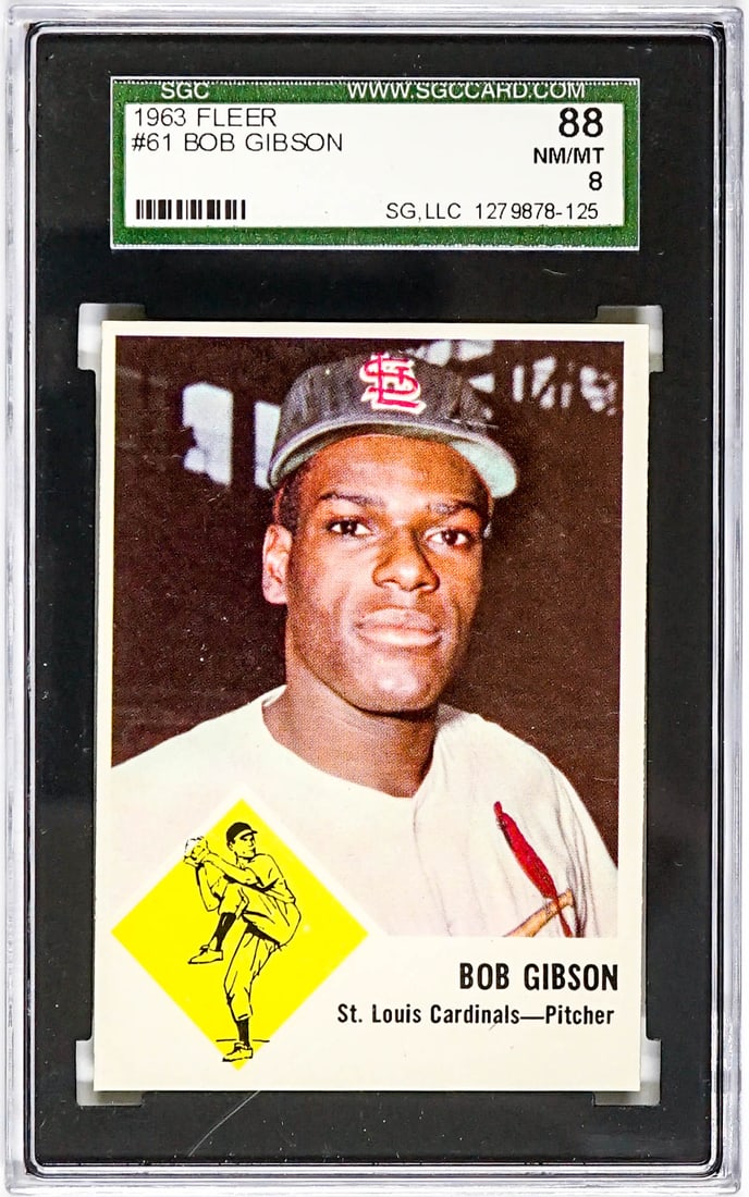 Bob Gibson 1963 Fleer #61 SGC 8 NM/MT 88 (1 of 2)