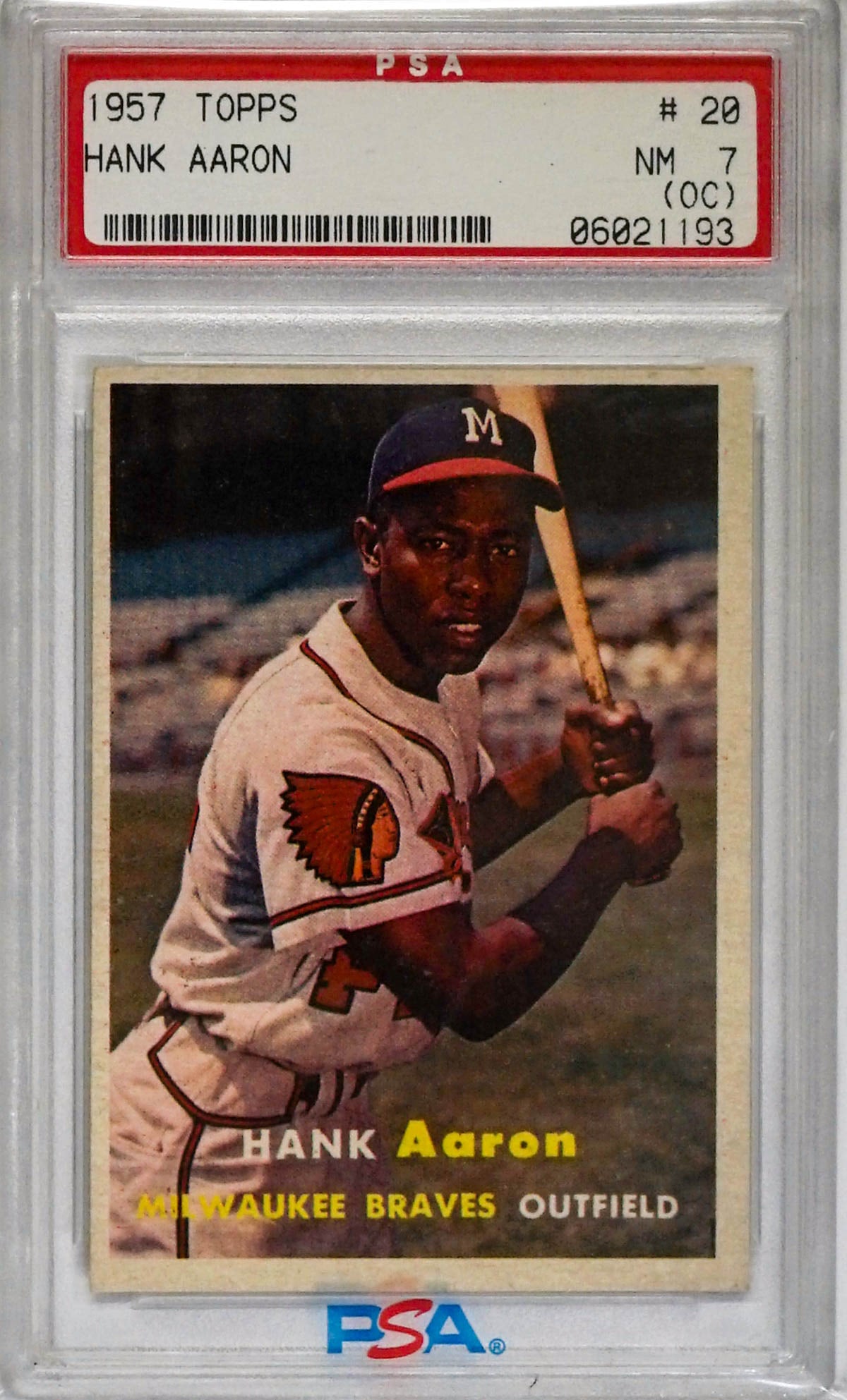 Hank Aaron 1957 Topps #20 PSA 7 (OC) (1 of 2)