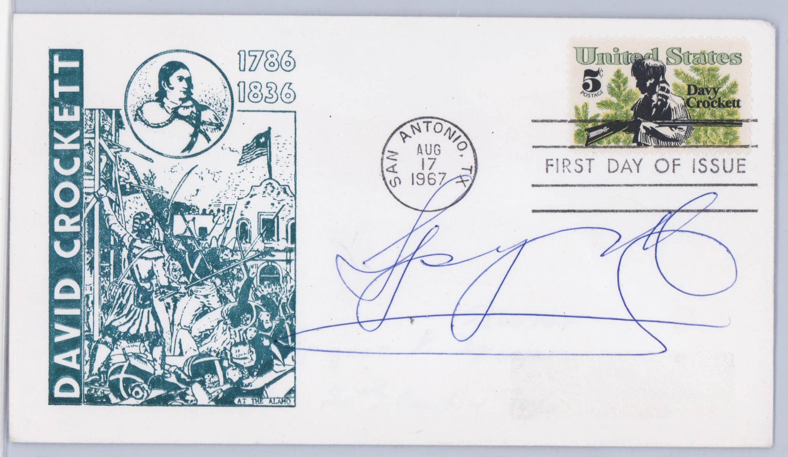 Spyros Skouras 3 x 6 Autographed Postcard BAS COA (1 of 2)