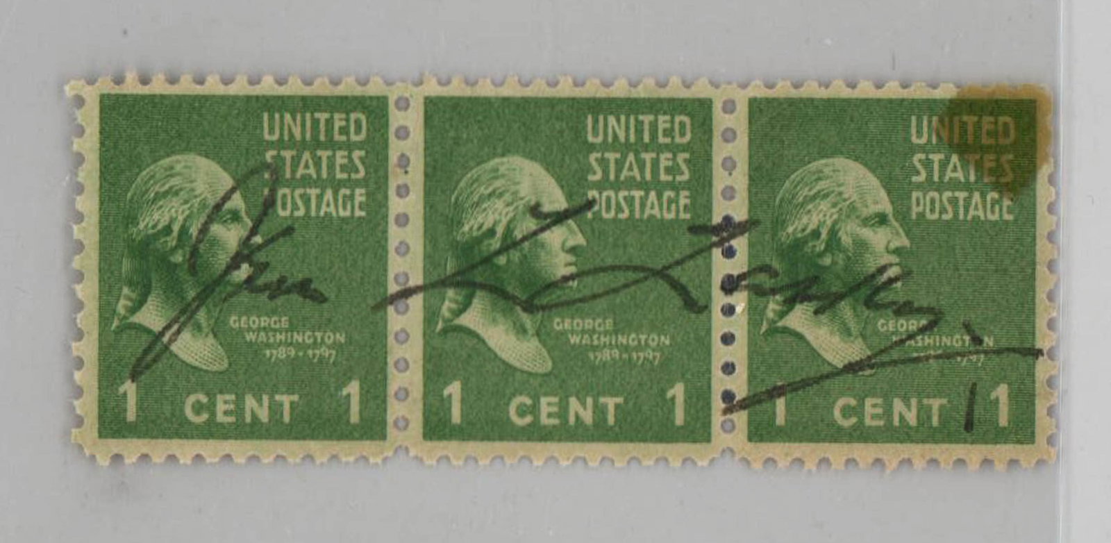 [1st Oscar] Jesse L. Lasky Signed Stamps (1 of 2)