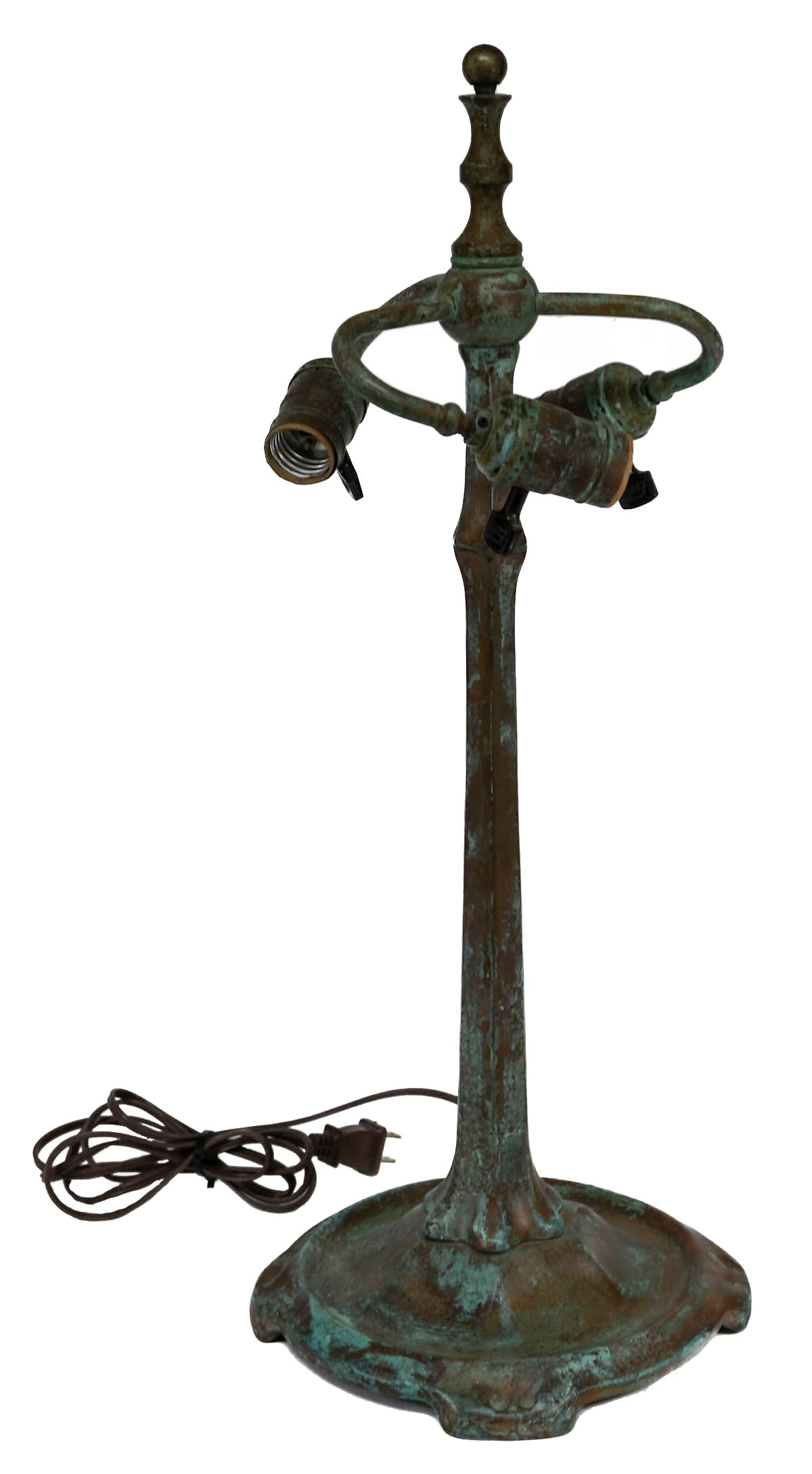 Art Deco 22 IN 3 Socket Patinaed Table Lamp (1 of 5)