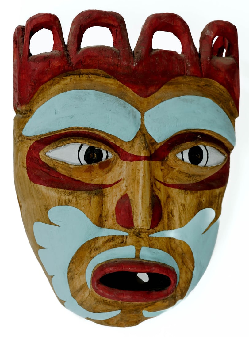 NW Coast Style Carved Mask (1 of 2)