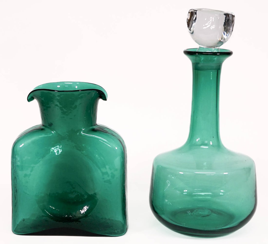 Blenko Art Glass (2) Green Mid-Century (1 of 8)