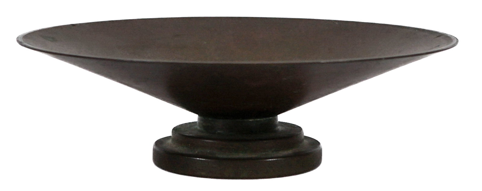 Carl Sorensen Signed Bronze Pedestal Bowl: Carl Sorensen Signed Bronze Pedestal Bowl. Measures 2.375 x 7.75 inches. No damage. If lot is absent of a condition report one may be requested via email. Condition report is provided as an opinion on