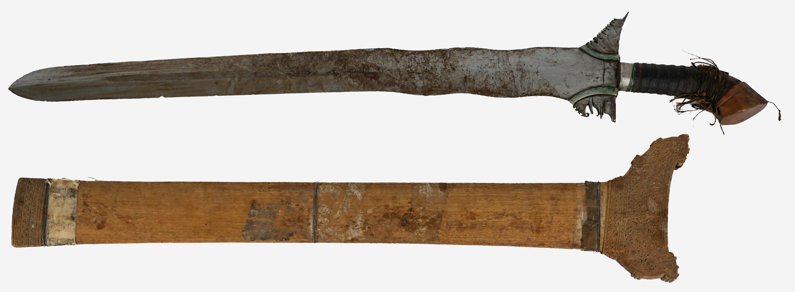 Philippine Moro Kris Sword with Wood Scabbard (1 of 3)