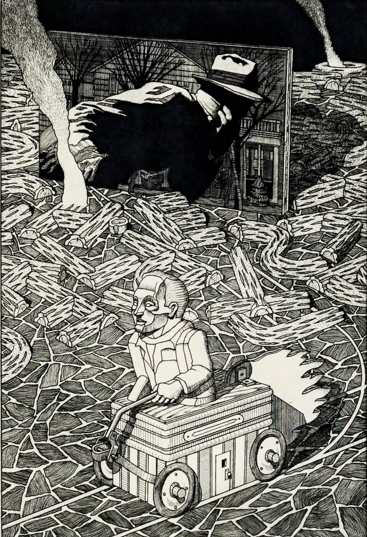 Brian Paulsen (b.1941, North Dakota) Etching (1 of 4)