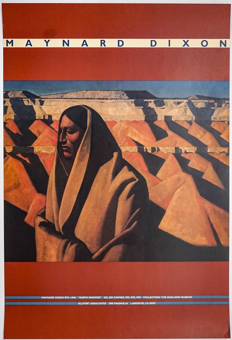 [Gordon Chun] Maynard Dixon Exhibition Poster: [Gordon Chun] Maynard Dixon Exhibition Poster. Measures 28.75 x 19.5 inches sheet size. VG-EX/EX condition. Unframed, loose and not mounted, glued nor taped. If lot is absent of a condition report one