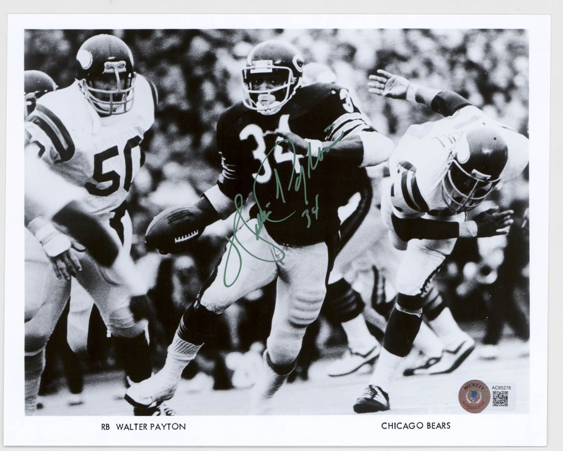 Walter Payton 8x10 Photo SIGNED BAS LOA (1 of 2)