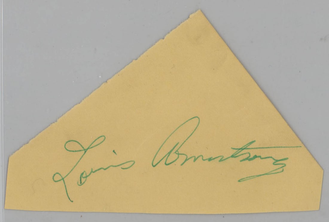 Louis Armstrong Signed Cut BAS LOA (1 of 3)