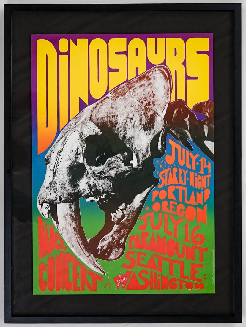 Alton Kelley Signed Concert Poster [Dinosaurs] (1 of 2)