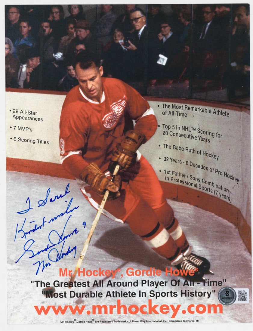 Gordie Howe 8x10 Photo SIGNED BAS COA (1 of 1)