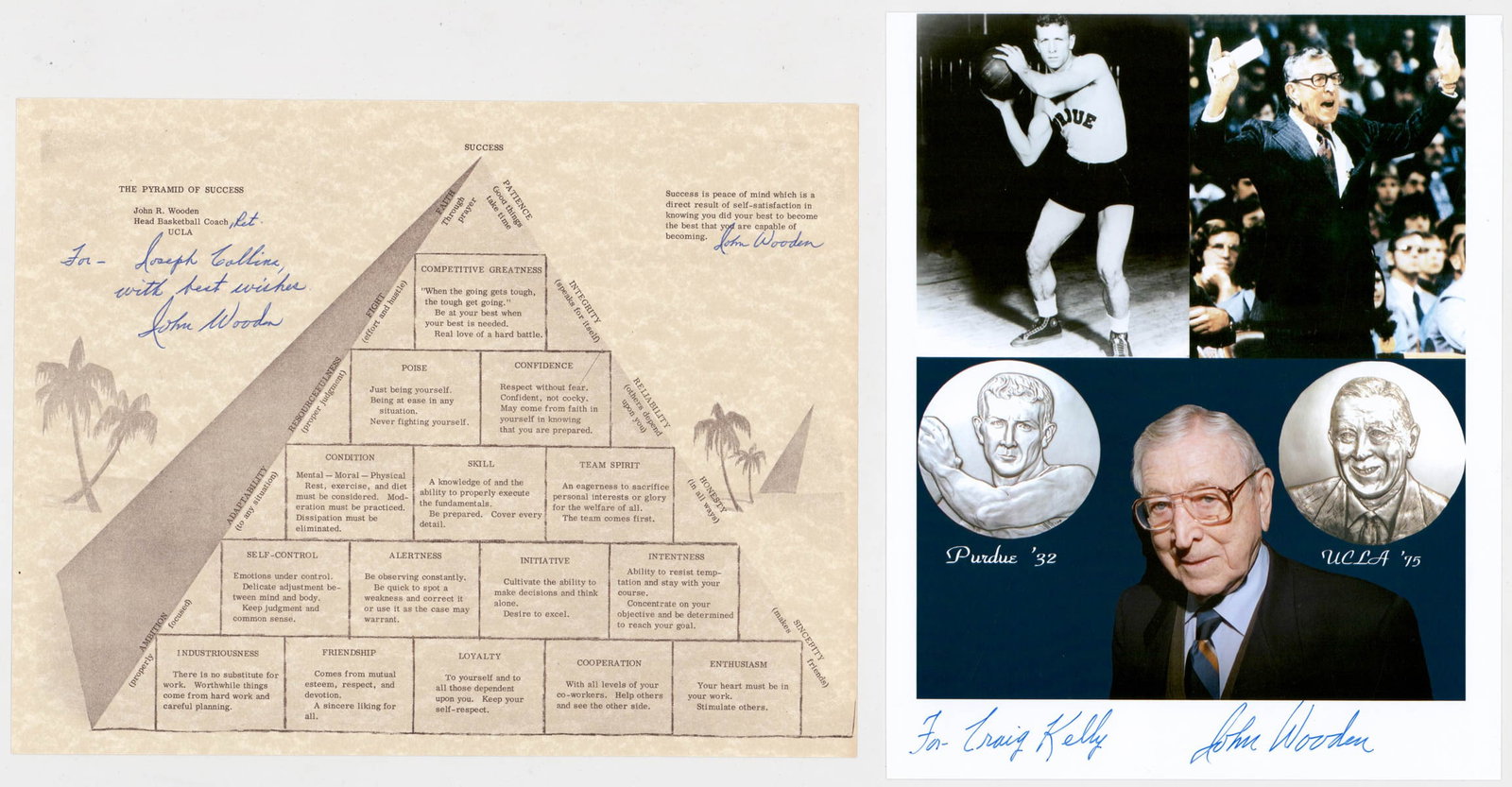 [UCLA] John Wooden Pyramid and Photo SIGNED COA (1 of 5)