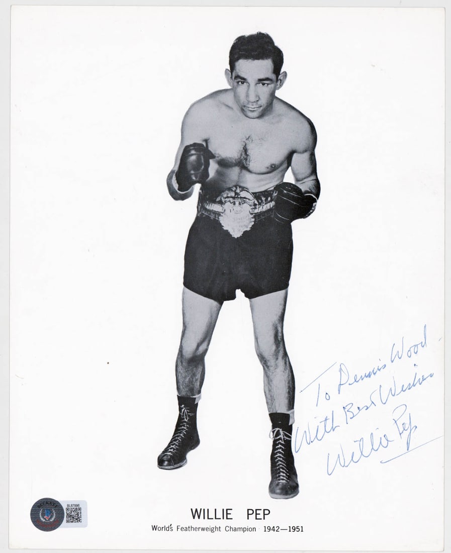 Willie Pep 8x10 Photo SIGNED BAS COA (1 of 1)