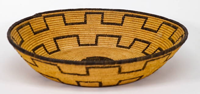 Chemehuevi, Basket Ca.1898-1913 [11.625 Inches]: Chemehuevi, Basket Ca.1898-1913. Measures 2.5 x 11.625 inches; with Los Angeles County Natural History Museum loan number in center. Provenance: Formerly Collection of Francis Xavier Ammann (1866 -