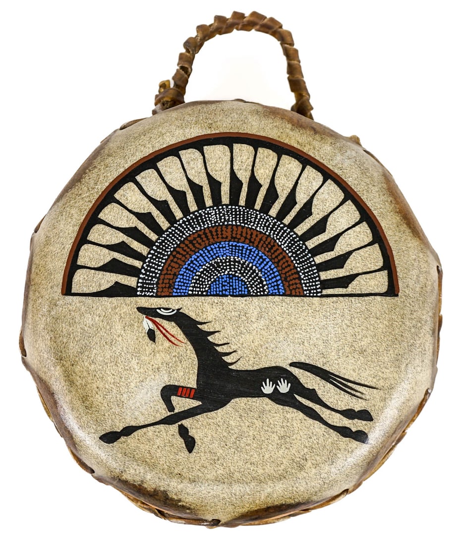 Phillip C. Martinez Taos Hide and Wood 9IN Drum (1 of 7)