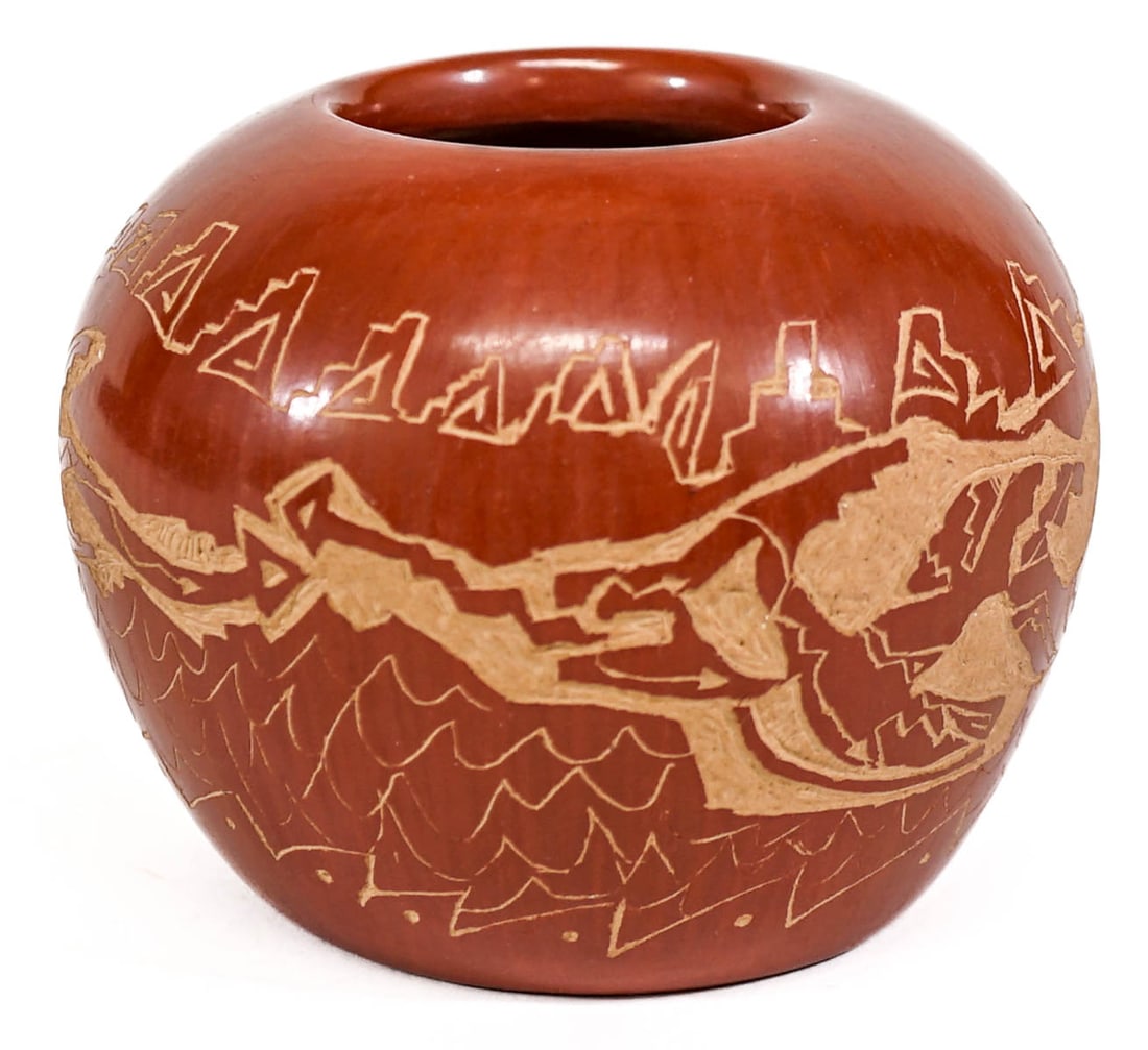 Alvin Baca Santa Clara Pueblo Etched Pottery (1 of 6)